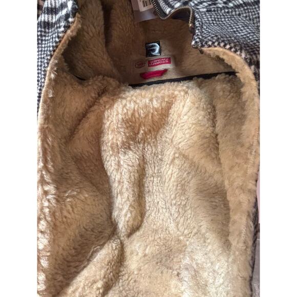 Stormy Kromer Jacket Womens L Metro Wool Sherpa Swallowtail Black White Plaid - Picture 10 of 16